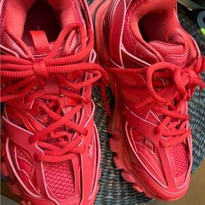 Balenciaga Red Athletic Shoes